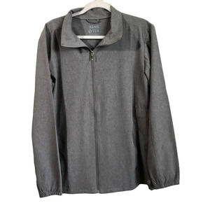 Hang Ten Womens L Gray Long Sleeve Light Jacket UPF 50+ Zipper